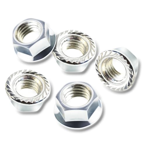 200 Pcs Hex Serrated Flange Nuts, M8 x 1.25mm Pitch, White Zinc 200Pcs M8*1.25mm White