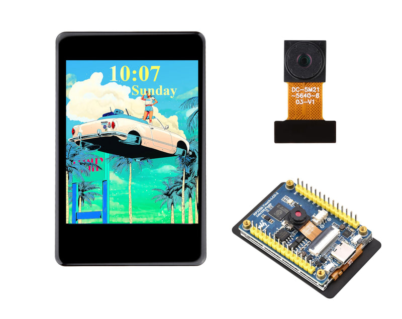 RP2350 2inch Capacitive Touch Display Development Board, Onboard 240x320 Pixels IPS LCD 262K Color 16MB Flash, Tiny Size with Rich Interface Better Expandability, with OV5640 Camera Module