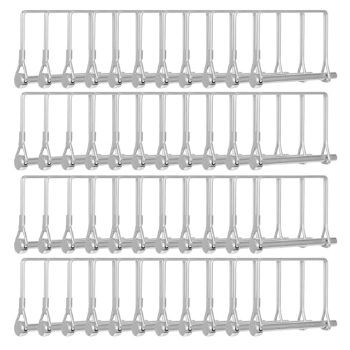40 Pcs Square Coupler Pin 1/4 Inch Safety Shaft Locking Pin Wire Trailer Pin Carbon Steel Trailer Hitch for Farm Lawn Garden PTO Garden