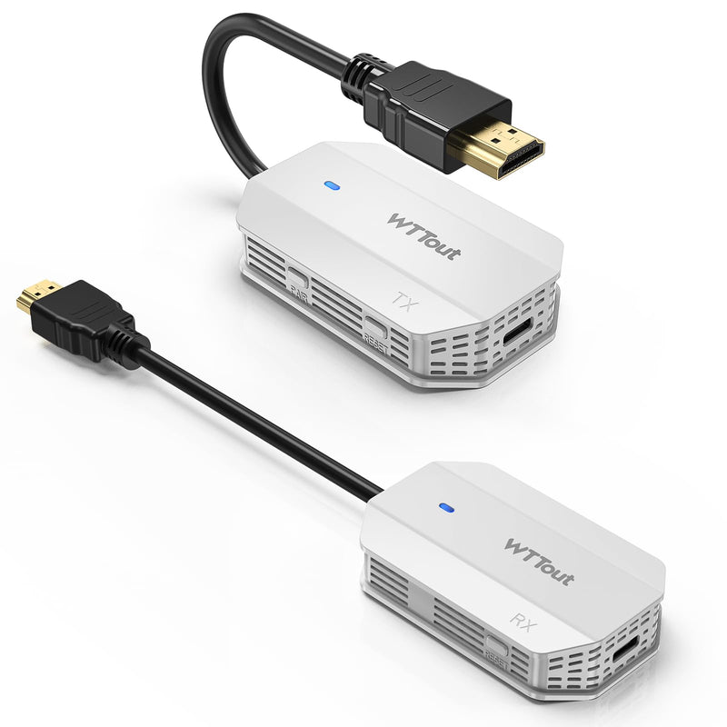 Wireless HDMI Transmitter and Receiver, HDMI Extender 50M/165FT Long Range,Plug and Play, Support 2.4/5GHz for Streaming Video/Audio to TV/Monitor/Projector from PC/Camera/Laptop(White) White
