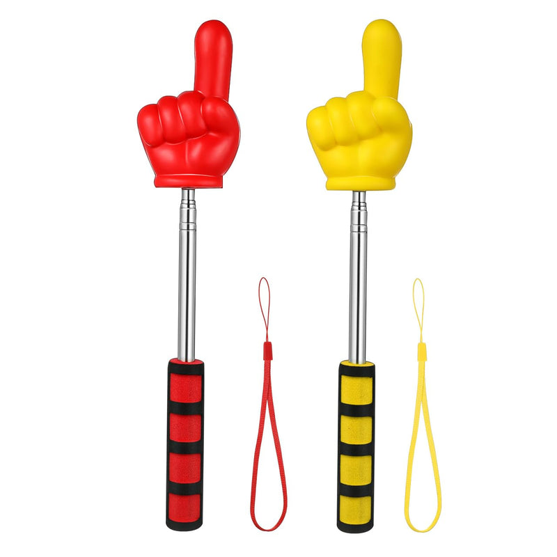 DOITOOL Extendable Pointer Finger Stick, 2 Pcs Extendable Finger Teachers Pointer with Soft Grip Handle and Lanyard for Classroom Conference