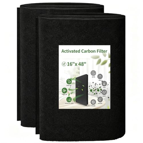 Cut to Fit Activated Carbon Filter Sheet 16"x48" Carbon Filter Pad 16"x48"x0.2" 2