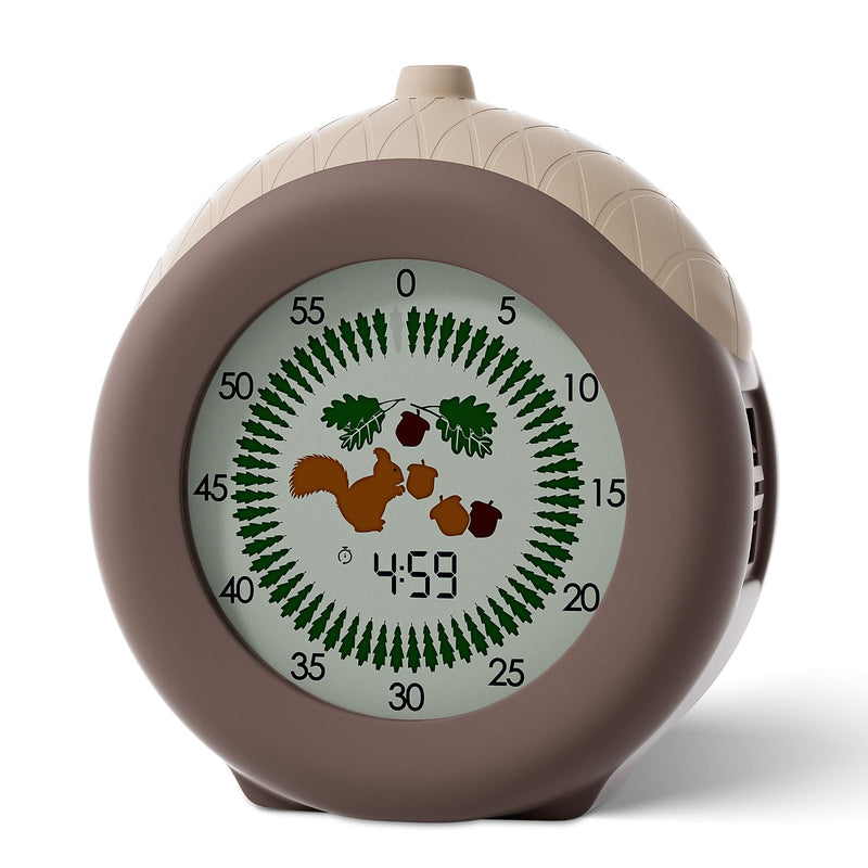 Digital Visual Timer for Kids with Protective Case, Hazelnut Theme 299 Minute Cute Squirrel Timer for Classroom Office Kitchen, Time Management Tools for ADHD Children