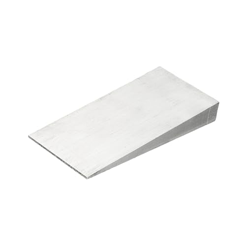 PATIKIL Metal Wedge, 6.3x3.2x0.8 Inch Carbon Steel Wedge Shims Triangle Flange Beveled Washers Strong Durable for Pipe Fitting Welding Tool Factory Lathe Machine Tool, Silver Tone 6.3x3.2x0.8" (LxWxT)