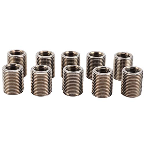 Thread Repair Inserts, Durable Stainless Steel Reducing Nut Thread Repair for Auto Workshop 303 Stainless Steel Red M14x1.5 Female M20x1.5 Male 25mm 10PCS