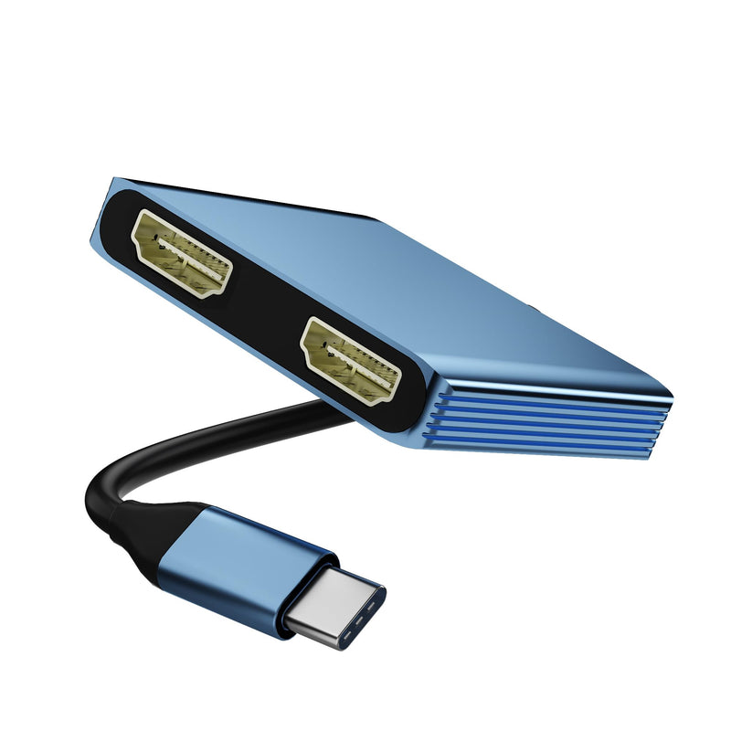 HDMI Splitter Extended Display, USB C to Dual HDMI Adapter 4K@30Hz, Dual Monitor Adapter for Extended Display with 2 HD MI/USB3.0/100W PD Fast Charging, Compatible with HP/Dell/MacBook/Lenovo