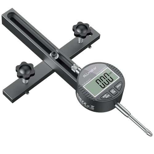Digital Table Saw Dial Gauge 0-20 mm, Precision Measurement, Anodized Aluminum Rods, High Accuracy, Ideal Alignment and Calibration black 0~1 inch straight through type