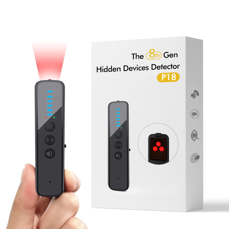 Upgraded Hidden Camera Detector - AI-Powered Anti-Spy Device, GPS Tracker & Bug Detector, Portable RF Signal Scanner for Hotels, Travel, Home & Office (Black)