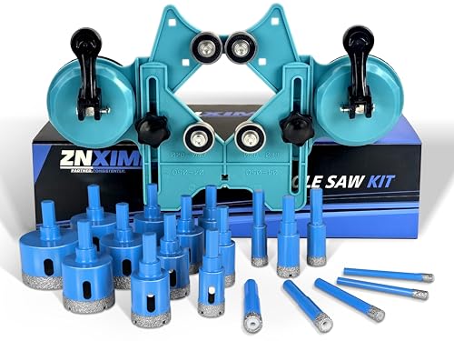 20-Piece Vacuum Brazed Diamond Hole Saw Kit with Guide, 6-50mm 6mm to 50mm 20