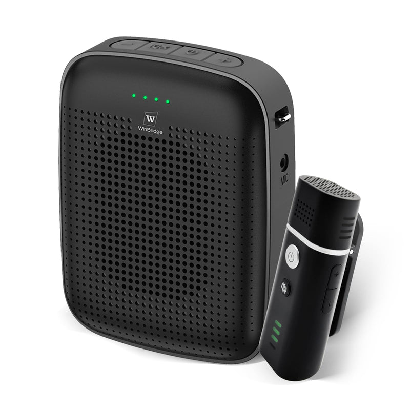 Voice Amplifier with Wireless Lapel Microphone - Personal Megaphone for Teachers, 15W Portable Mini Bluetooth PA System and Clip-on Lavalier Mic for Classroom, Speech, Yoga, Tour Guide - A006 Small