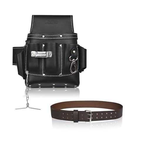 Grain Leather Electrician Tool Pouch with Work Belt | Carpenter Tool Pouch | Electric Tool Bag | Tool Belts