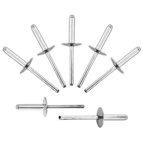 100pcs All Stainless Steel Large Flange Blind Rivets, 3/16 * 3/4" Stainless Steel Rivets, 4.8 * 20 Pop Rivet 3/16"*3/4"