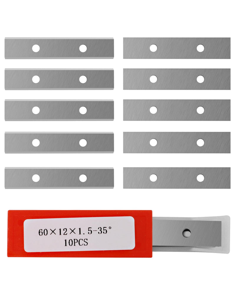 2-3/8"(60MM) Carbide Paint Scraper Blade, 10Pcs Double-Edged Reversible Replacement Heavy Duty Blades, Fit for TJATSE, Oneida Air, Warner100X Scraper, for Paint, Wood, Glue and Concrete 2-3/8"(60MM)