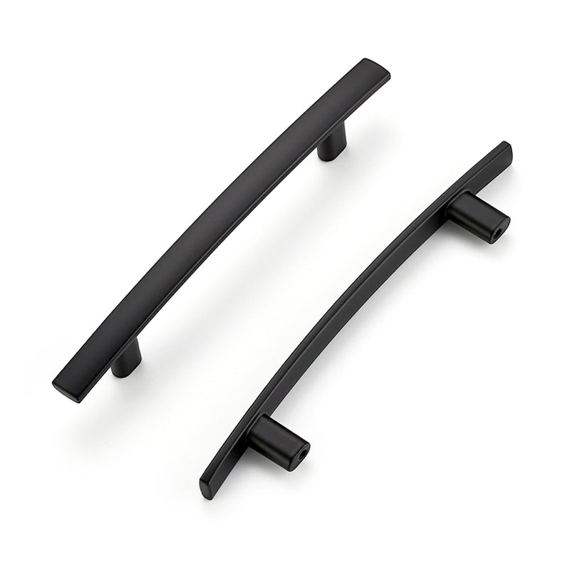Ravinte 10 Pack Cabinet Handles Matte Black Cabinet Pulls Kitchen Cabinet Handles,Curved Drawer Pulls in 6-1/4 Inch Length with 4 Inch Hole Center Arch Kitchen Cabinet Hardware