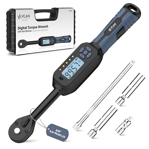 3/8 Torque Wrench Digital (5.02-99.6 Ft.Lb / 6.8-135Nm) Black&blue 3/8" 5.02-99.6 Ft.Lb Digital Torque Wrench Set-1