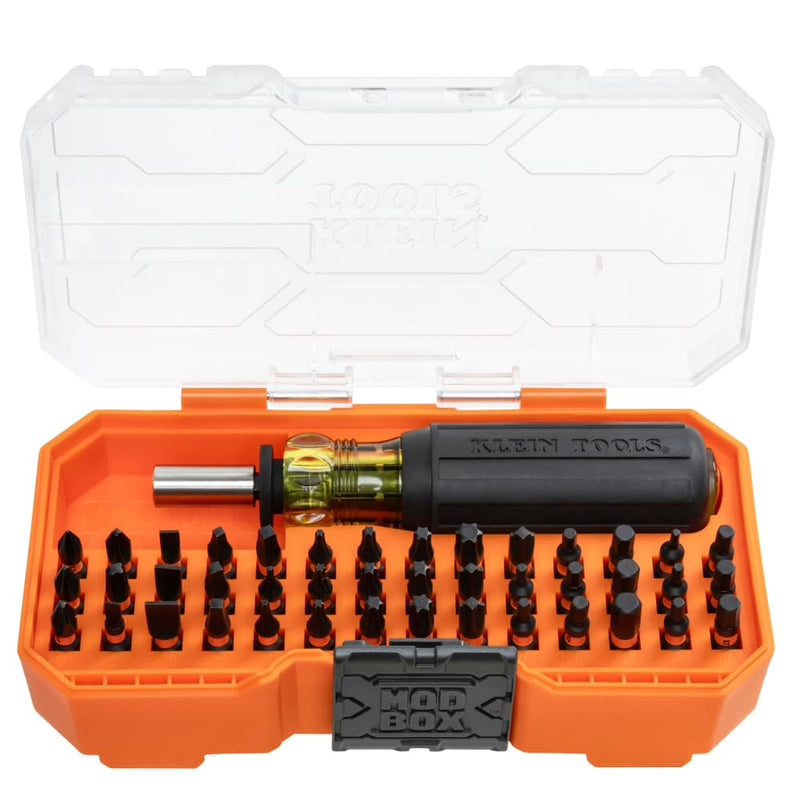 Klein Tools 33803 ProFlex 42-Bit Impact Driver Bit Set with Modular Case, S2 Steel, Magnetic, Adjustable Screwdriver 42 Bit Set