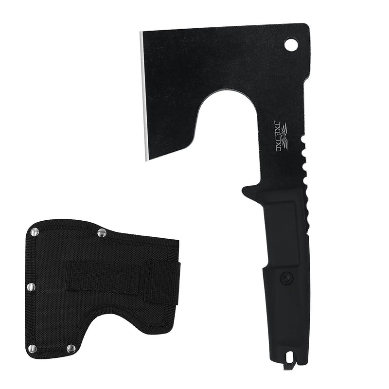 JXE JXO Hatchet, 9.8" Full Tang Camping Axe, Ergonomic Rubber Handle, with Durable Nylon Sheath for Bushcraft and Camping 2.0