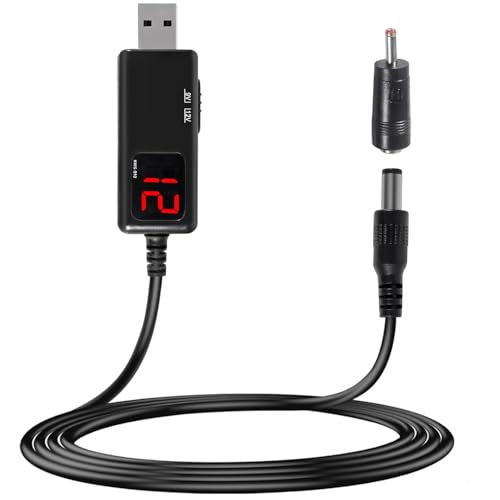 RUNCCI-YUN USB Boost Converter Cable DC 5V to 9V 12V USB Step-up Power Supply Adapter Cable to DC 5.5 x 2.1 mm 3.5 x 1.35 mm Power Voltage Boost Converter