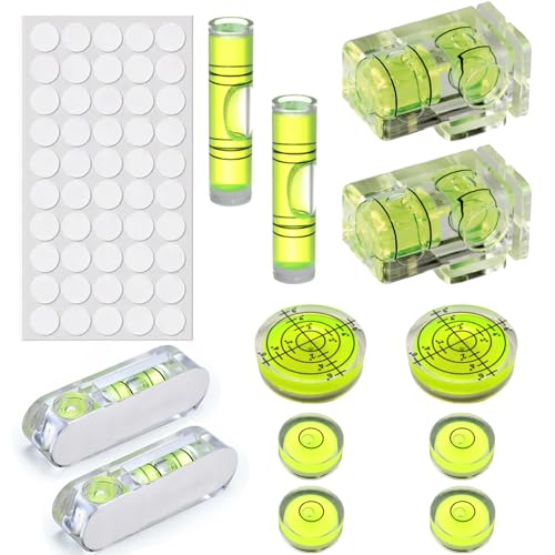 13 Pcs Mini Spirit Level Round Bubble Level with Precision Level Bubble for Camera Tripod, Camping Equipment and DIY Supplies