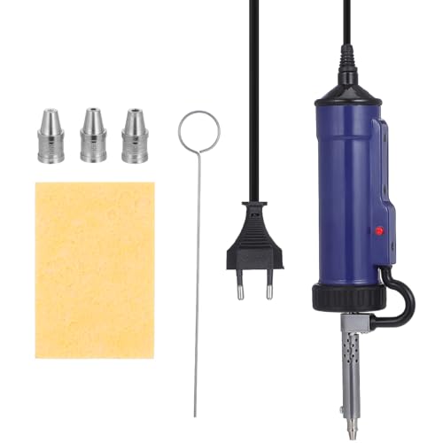 HOMSFOU Electric Desoldering Pump with Strong Suction Power and Interchangeable Nozzles, Quick Heating, Portable Desoldering Tool for Precise Removal of Solder for Electronic Devices, EU Plug
