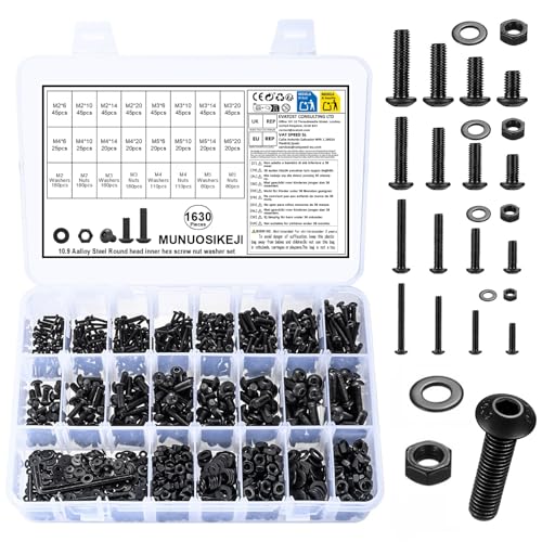 1630 Pcs M2 M3 M4 M5 Pan Head Machine Screws Assortment