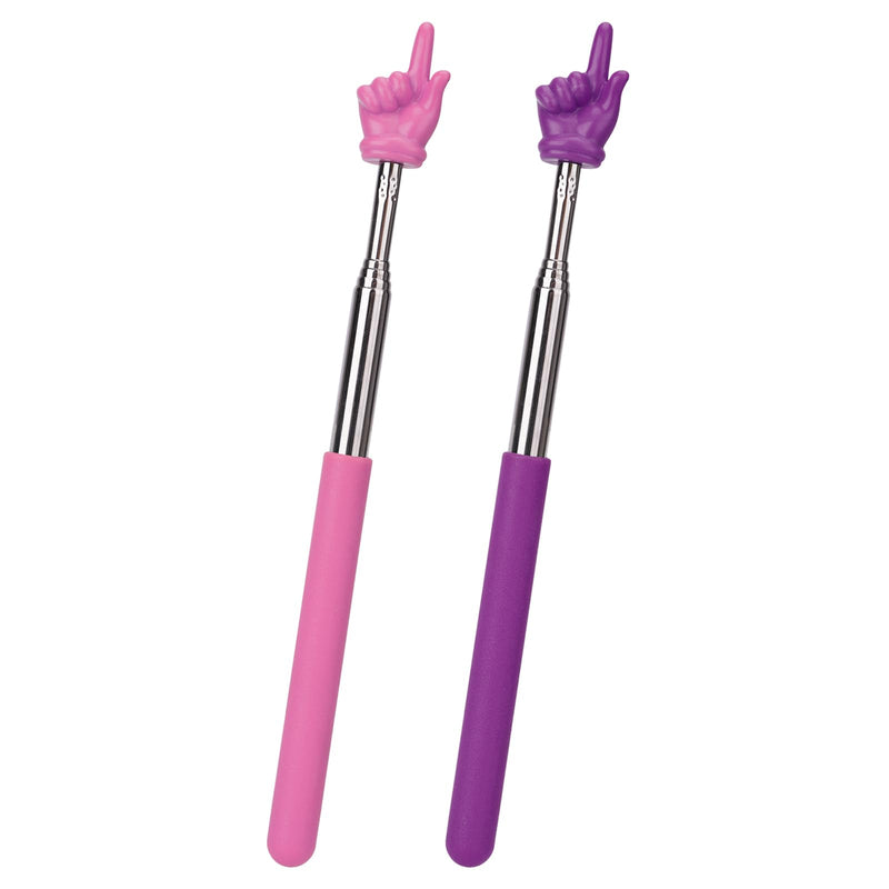Extendable Finger Pointer Stick, School Collapsible Telescoping Long Hand Pointing Stick, Classroom Must Have Supplies Essentials, Pink Purple Pink, Purple