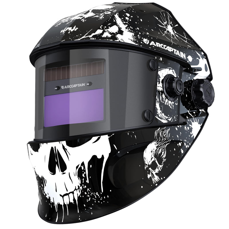ARCCAPTAIN True Color Auto Darkening Welding Helmet with Upgraded Arc Sensor, 1/1/1/1 Top Optical Clarity Solar Power Welding Hood, 1/25000s Response Time, 4/9-13 for TIG MIG ARC, Describe LY600-WI