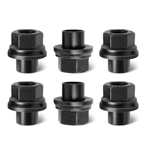 6PCS Two-Piece 19mm Sleeve Flanged Wheel Lug Nuts, M22x1.5 Hex 33mm for Heavy Duty Truck Semi Truck Fit Steel Dual Wheels with Hub Piloted Seat & 26mm Bolt Hole Size (6)