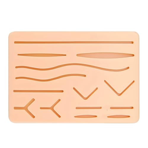 Silicone Seam Exercise Board, with Pre-Cut Wounds, 3-Layer Seam Padding, Silicone Seam Pad with Tear-Resistant Mesh, Suture Practice Pad Suture