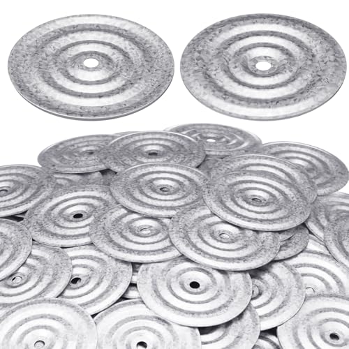 Shimeyao 100 Pcs Roofing Insulation Barbed Plates Galvanized Metal Membrane Stress Plates Corrosion Resistant Fasteners for Roof System Attachment to Steel and Wood Roof Decks (3 Inch,Plate) 3 Inch Plate