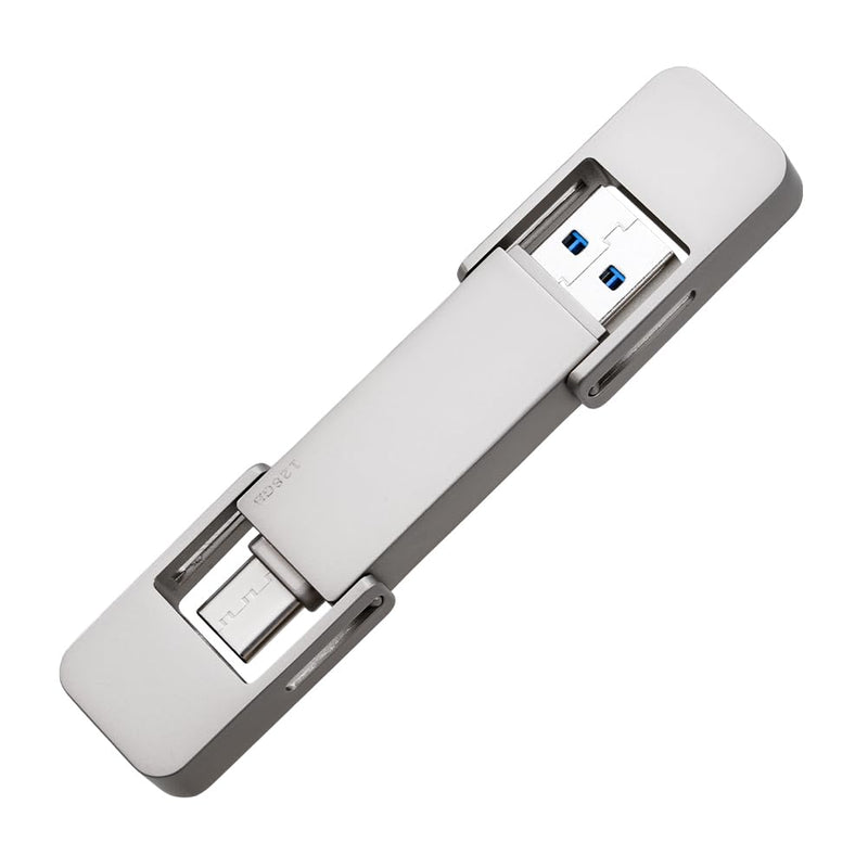 USB Drive 128GB External SSD,USB 3.2 Gen 2 A+C Dual Port Portable SSD,Up to 550MB/s for Data Storage, External Solid State Hard Drive for iPhone 15/16 /Android/PC/Mac/Laptop 1 silvery