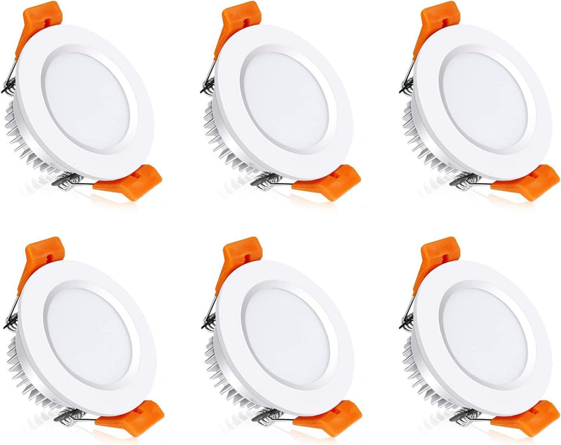 inShareplus 6 Pack 2 Inch LED Recessed Lighting, Downlight Dimmable 3W (35W Equivalent), 5000K Daylight White, CRI80, Recessed Light Fixtures with LED Driver White/6 Pack