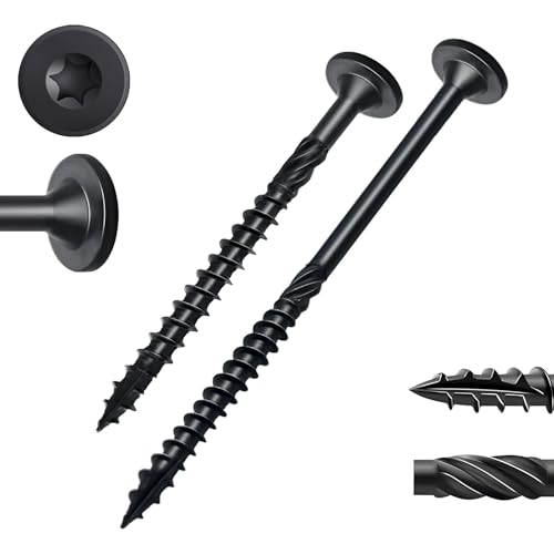 3 Inch Deck Screws 50Pcs + 4-1/2 inch Deck Screws 50pcs, Rust Resistant Timber Screws for Timber/Log/Landscaping Wood, T30 Star Bit