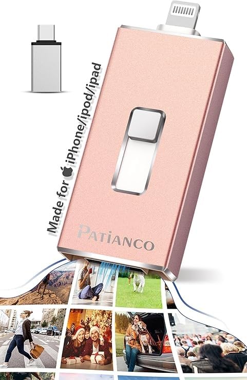 Photo Stick Apple MFi Certified for iPhone 512GB, USB Flash Drive for iPhone Thumb Drive, iPhone-Memory-Stick for iPad/iPhone/Computer Picture Keeper Portable Hard Drive Pink 521GB