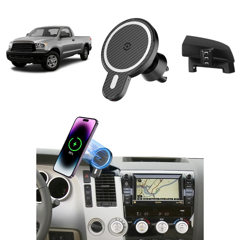 Car Phone Mount for Toyota Tundra 2007 2008-2011 2012 2013 /Sequoia 2008-2011 2012 2013 Accessories Custom Air Vent Car Phone Holder Magnetic 15W Fast Wireless Charger Automobile Cradles Cradles Tundra 2007-2013 Magsafe+ Wireless Charger