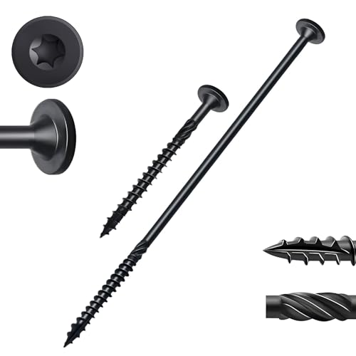 3 Inch Deck Screws 50Pcs + 8 inch Deck Screws 50pcs, Rust Resistant Timber Screws for Timber/Log/Landscaping Wood, T30 Star Bit