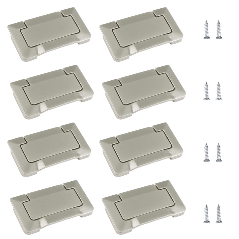 MOROBOR 8Pcs Nickel Pocket Doors Drawer Handle Flush Ring Pull, Hidden Furniture Handles with Screws Concealed Zinc Alloy Knobs for Cabinets Closets Drawers Nickel-8PCS