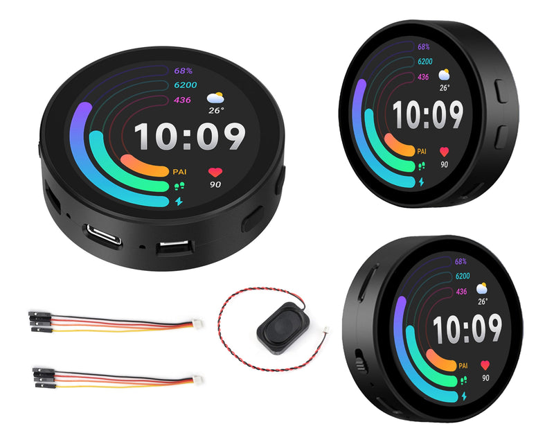 ESP32-S3 with 1.85inch Touch Round LCD Development Board, 360x360, Supports Wi-Fi & BLE 5, AI Speech, Smart Speaker Box,Supports AI Speech Interaction and Offline Voice Control, with 8Ω 2W Speaker