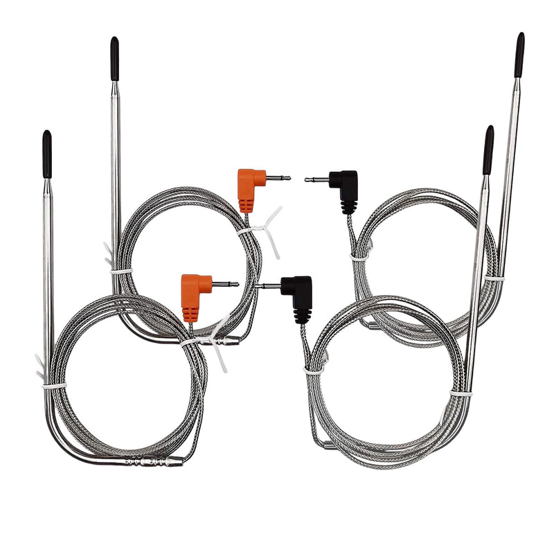 Riida Replacement BBQ Meat Thermometer Probe 4-Pack | Interchangeable Probes&Durable Stainless Steel | for BBQ,Grilling, Oven,Smoker | Compatible with Riida TM08,Thermopro TP20,TP08,TP25&More 4 Pack