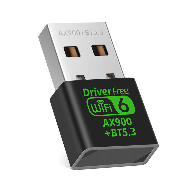 USB WiFi 6 & Bluetooth 5.3 Adapter for Desktop PC,AX900Mbps Dual Band 5/2.4Ghz Wireless Network Adapter ，Built-in Driver for PC/Laptop/Desktop 4dBi Antenna Compatible with Windows 10/11