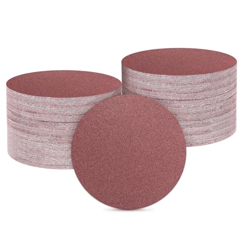 HARFINGTON 100 Pcs 5 Inch Sanding Discs 60 Grit Red Aluminum Oxide 5 Inch(60 Grit)