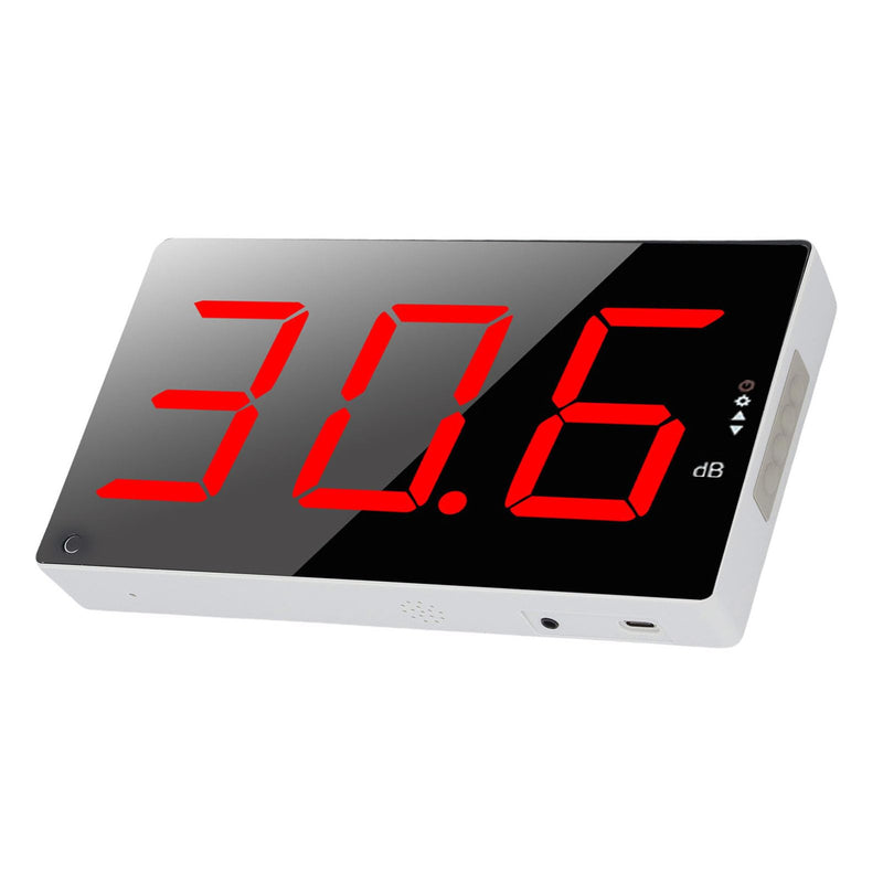 Decibel Meter, 30-130 DB Sound Level Meter with 3 Inch Large LCD Screen, Wall Mounted Noise Meter for Classroom, Decibel Display, Acoustic Alarm