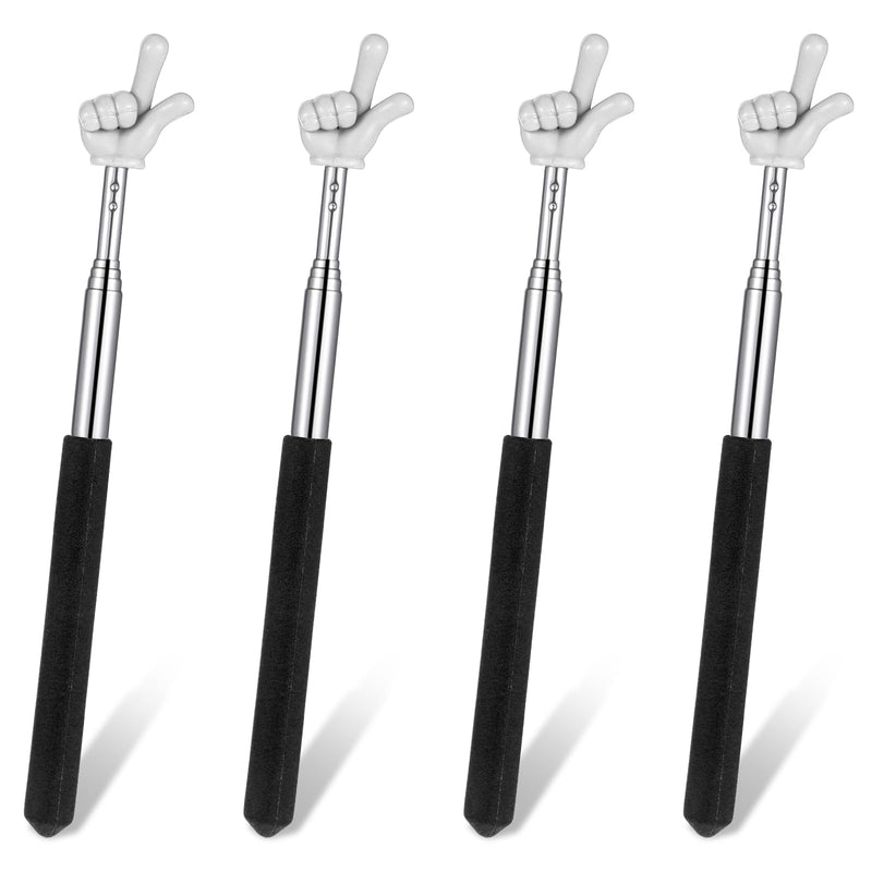 Telescopic Teachers Pointer - 4 Pcs Extendable Hand Pointer Stick, Mini Classroom Finger Pointers Stick for Elementary School Kindergarten and Teacher Supplies Interactive Learning