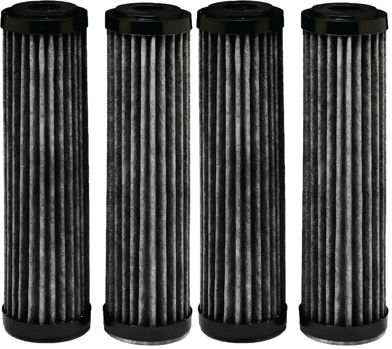 EcoPure EPW2F Premium Fact Universal Whole Home Filter (4 Pack), 1 Count (Pack of 2), Dark Gray/Black Premium Carbon Filter 1 Count (Pack of 4)