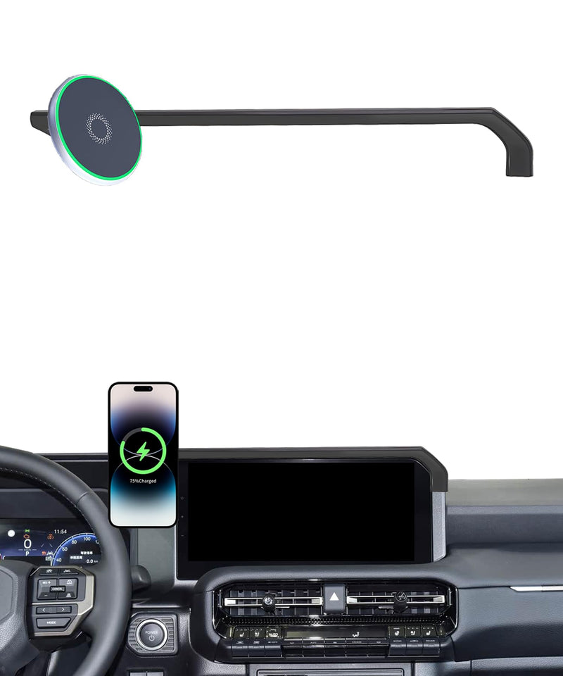 Car Phone Holder for 2024 2025 Toyota Land Cruiser LC250 Accessories Apply to 8/12.3 Inch Touch Screen 15W Fast Wireless Charger Screen Fixed Clip Cell Phone Mount Hands-Free