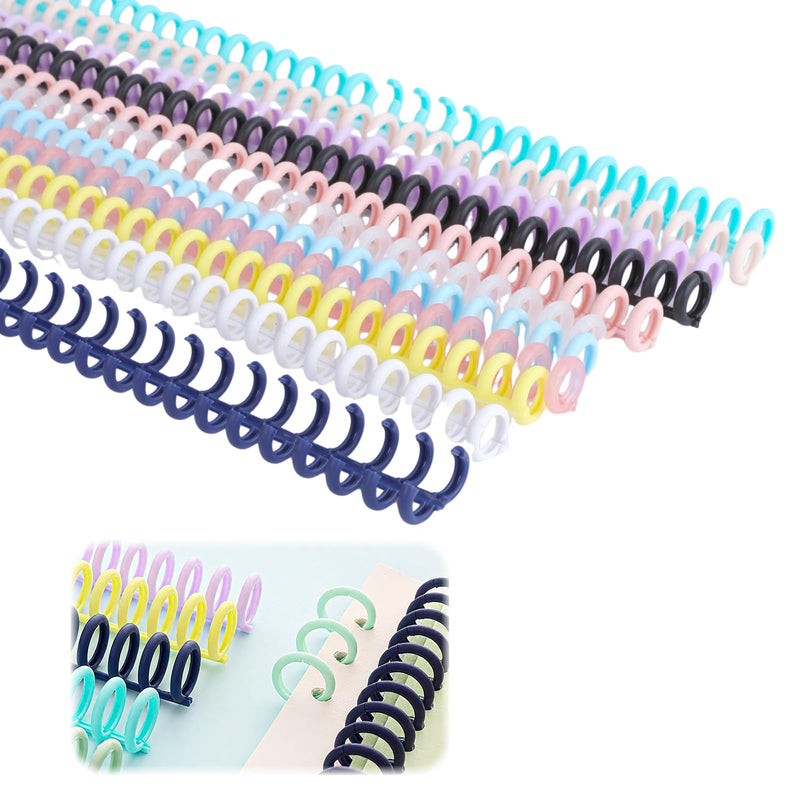 20 Pcs Spiral Binding Coils, Plastic Binding Combs 30 Ring Diameter 0.47inch Add Pages to Notebooks, Snap Close Comb Binding Spines Binder Tabs Dividers, Spiral Notebook Maker Open and Close Easily