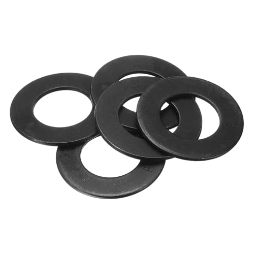 uxcell 5 Pcs SAE 1-1/2" Black Flat Washers, 45# Steel SAE Metal Washer for Screws and Bolts (ASTM F436) 1-1/2"