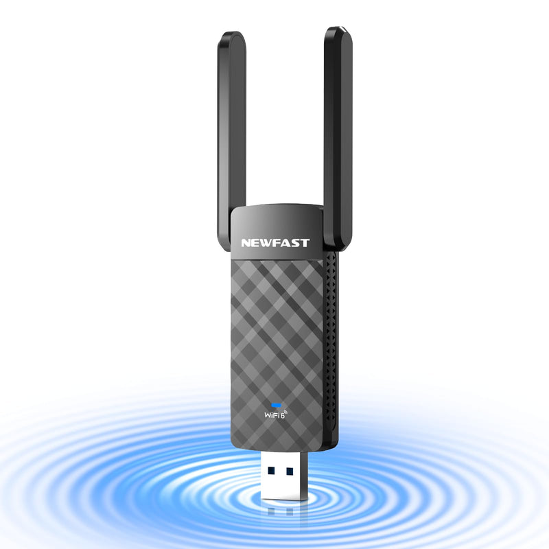 NEWFAST USB WiFi 6 Adapter U352, AX1800 Wireless Network Adapter for Desktop PC Laptop, USB 3.0 WiFi with Dual Band High Gain Antennas, MU-MIMO, WPA3, WiFi Dongle for Windows 11/10