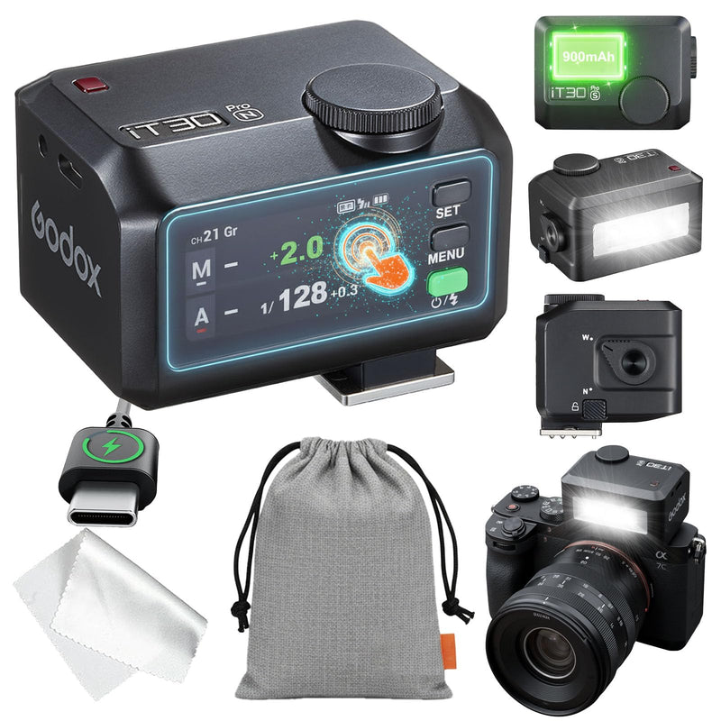 Godox iT30 pro N TTL Mini Flash - GODOX Authorized Distributor iT30Pro N for Nikon - GoDOx IT30 Pro for Nikon GodOX TTL Flash, Wireless Master & Receiver, HSS 1/8000 Second, 2.4G Wireless,GodOX Flash Black