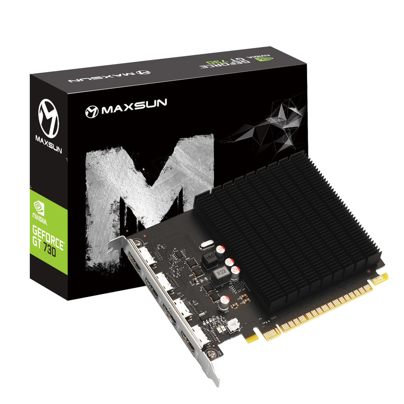 maxsun GeForce GT 730 4GB Video Graphics Card GPU for Computer PC ITX Single Slot PCI Express 4xHDMI, 4K Quad Monitor Multi Screen 4G 4xHDMI